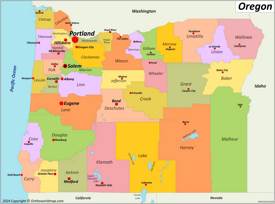 Oregon Counties And County Seats Map