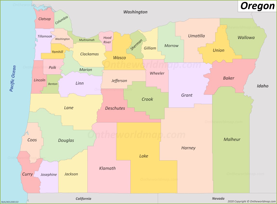 Oregon County Map 