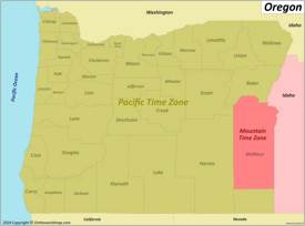 Oregon Time Zones Map