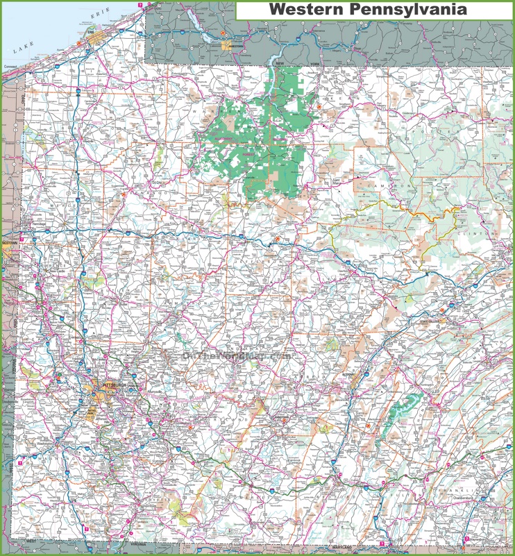 Map Of Western Pennsylvania