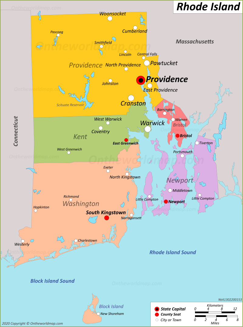 Map of Rhode Island