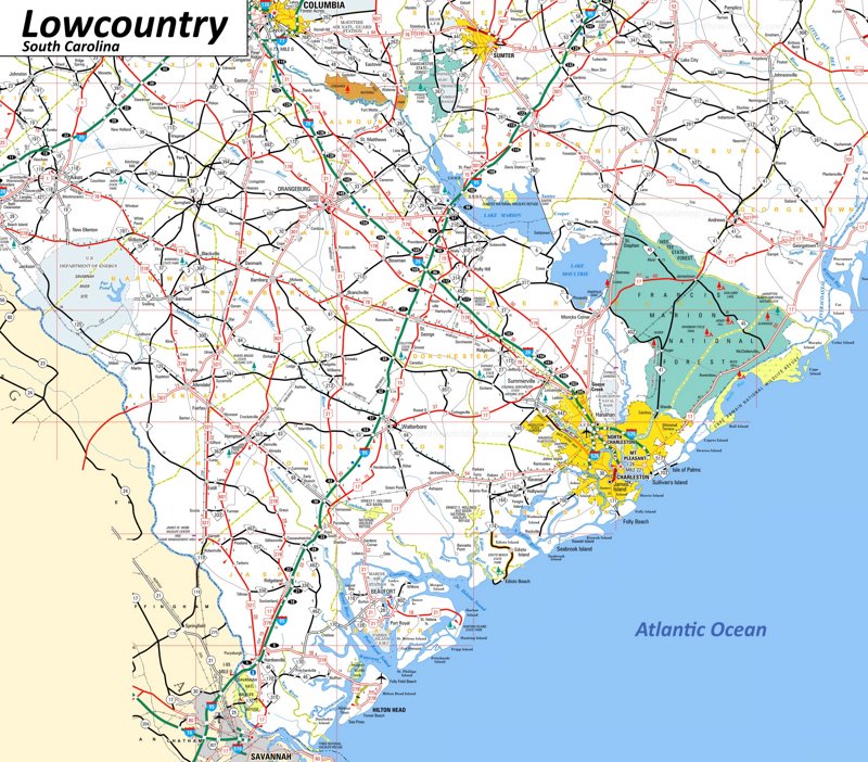 Map of South Carolina Lowcountry
