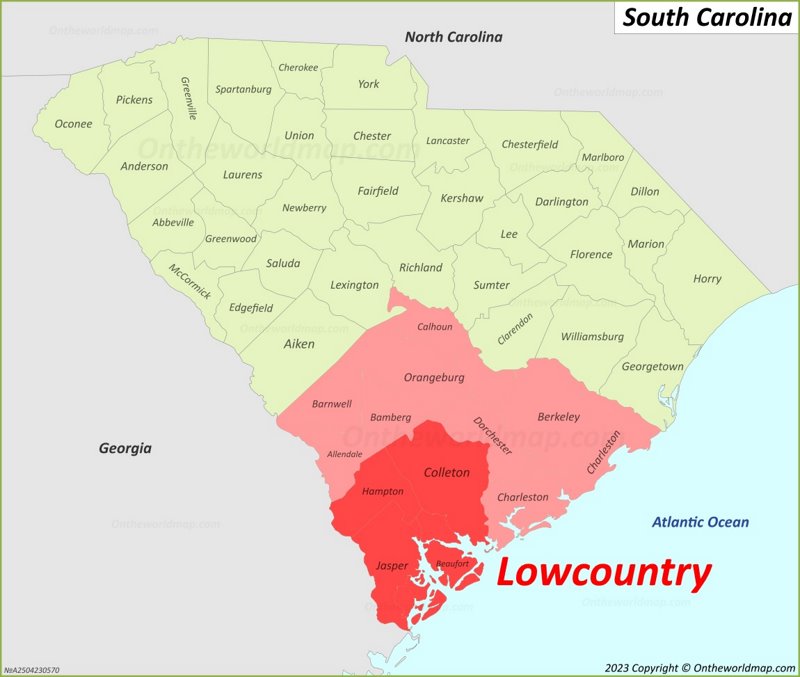 South Carolina Lowcountry Location On The South Carolina Map