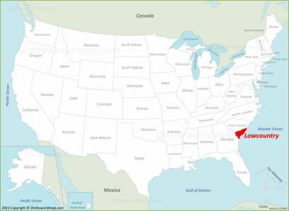 South Carolina Lowcountry Location on the U.S. Map