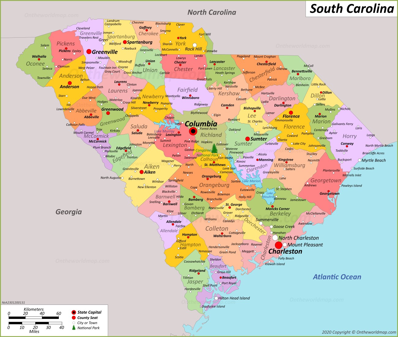 South Carolina Map With Cities San Antonio Map