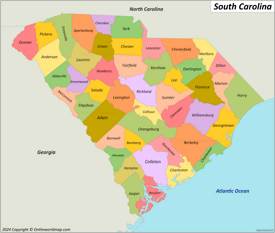 South Carolina County Map