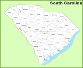 South Carolina county map