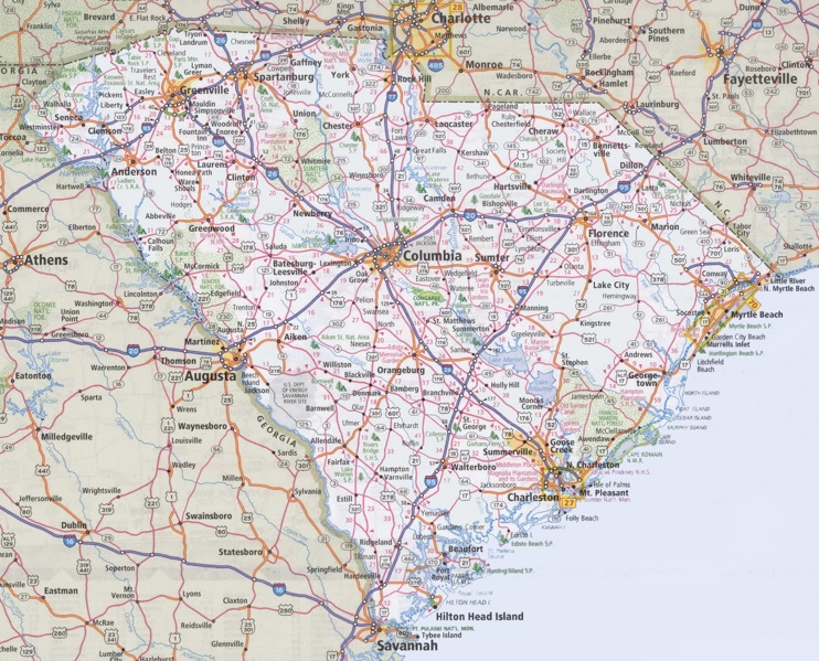 South Carolina road map