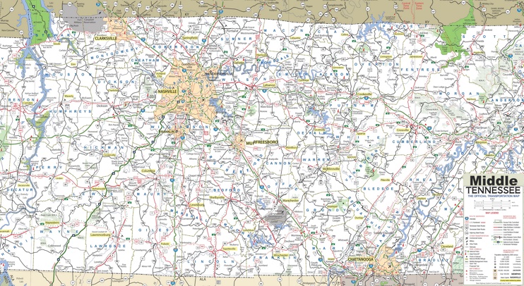 Map of Middle Tennessee