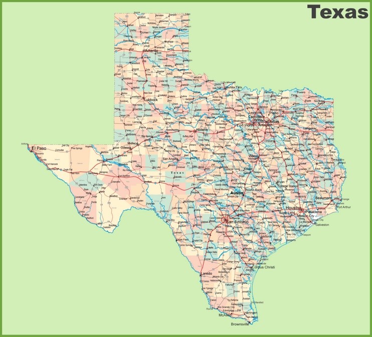 Road map of Texas with cities - Ontheworldmap.com