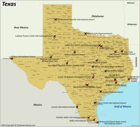 Map of Airports in Texas
