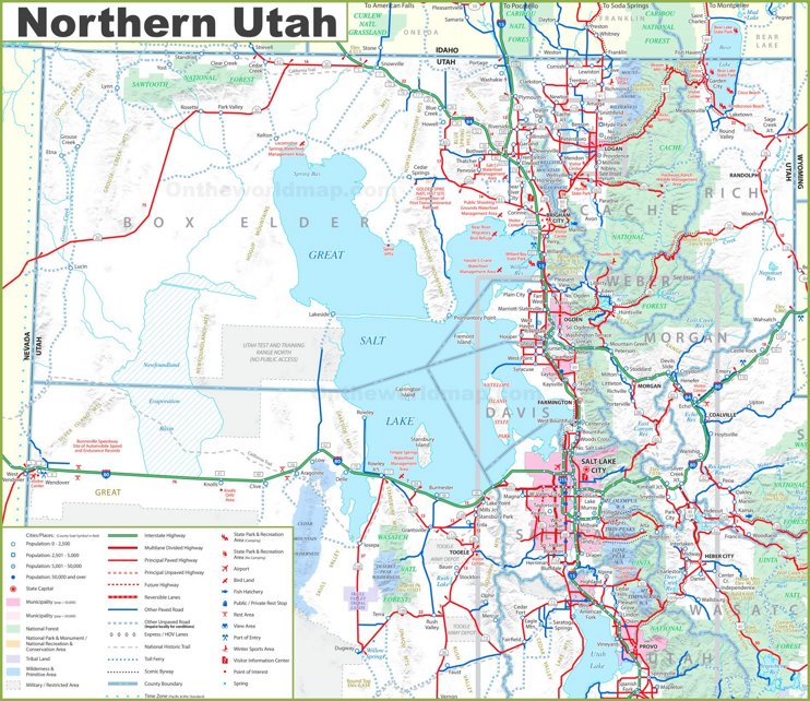 Map of Northern Utah