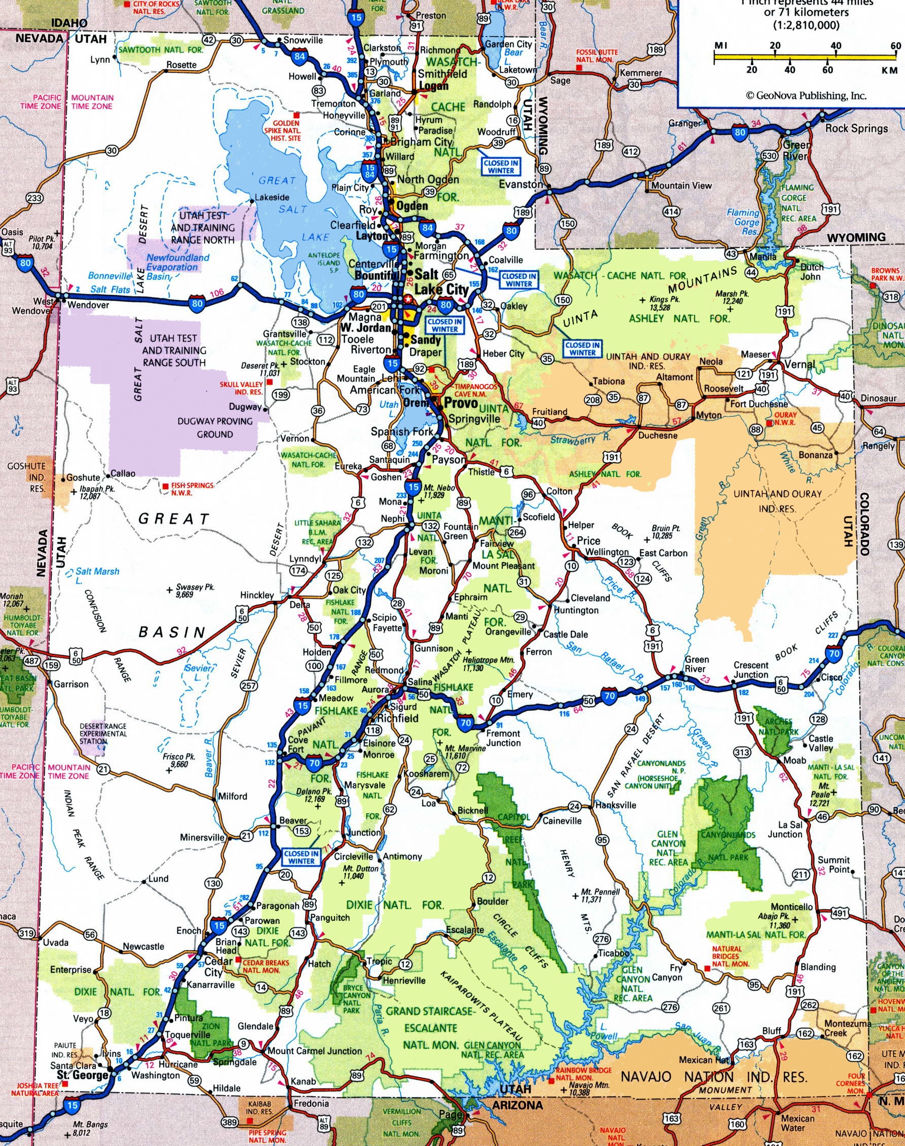 Detailed Map Of Utah Utah Road Map