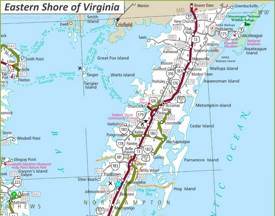 Map of Eastern Shore of Virginia