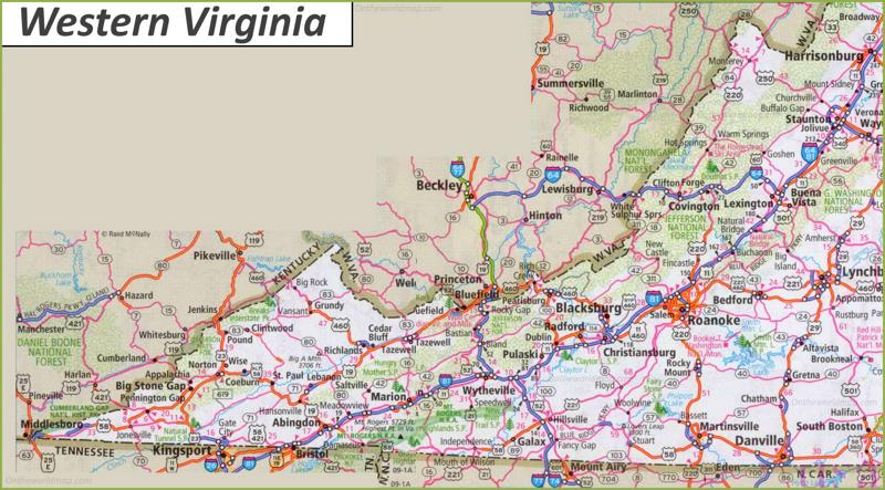 Map of Western Virginia