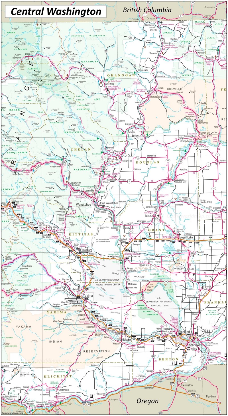 Map of Central Washington