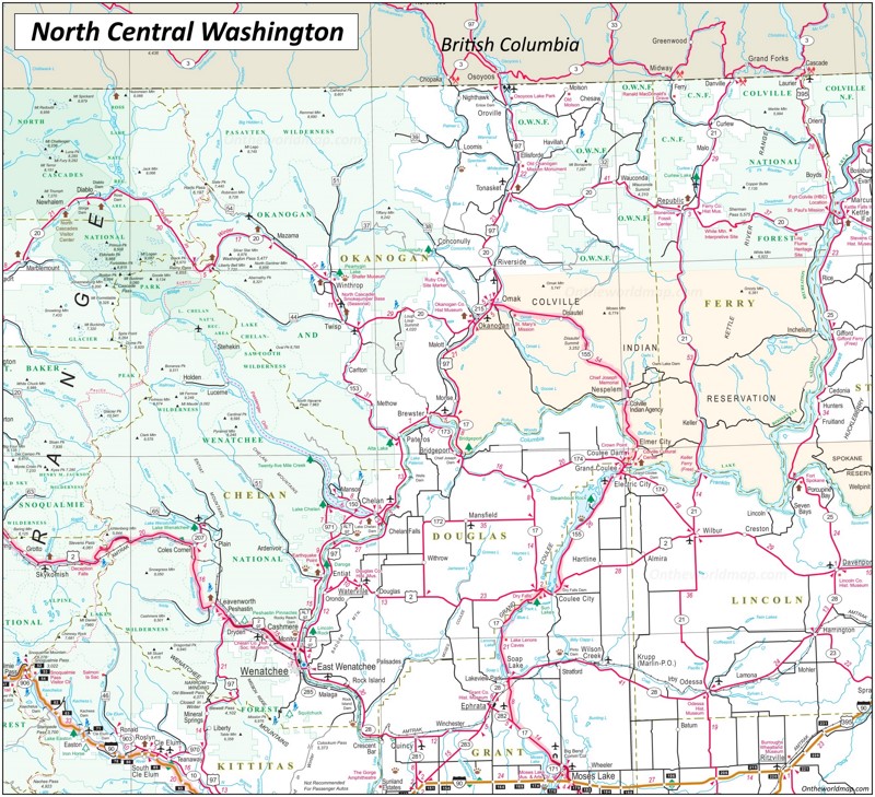 Map of North Central Washington