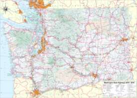 Large detailed tourist map of Washington with cities and towns