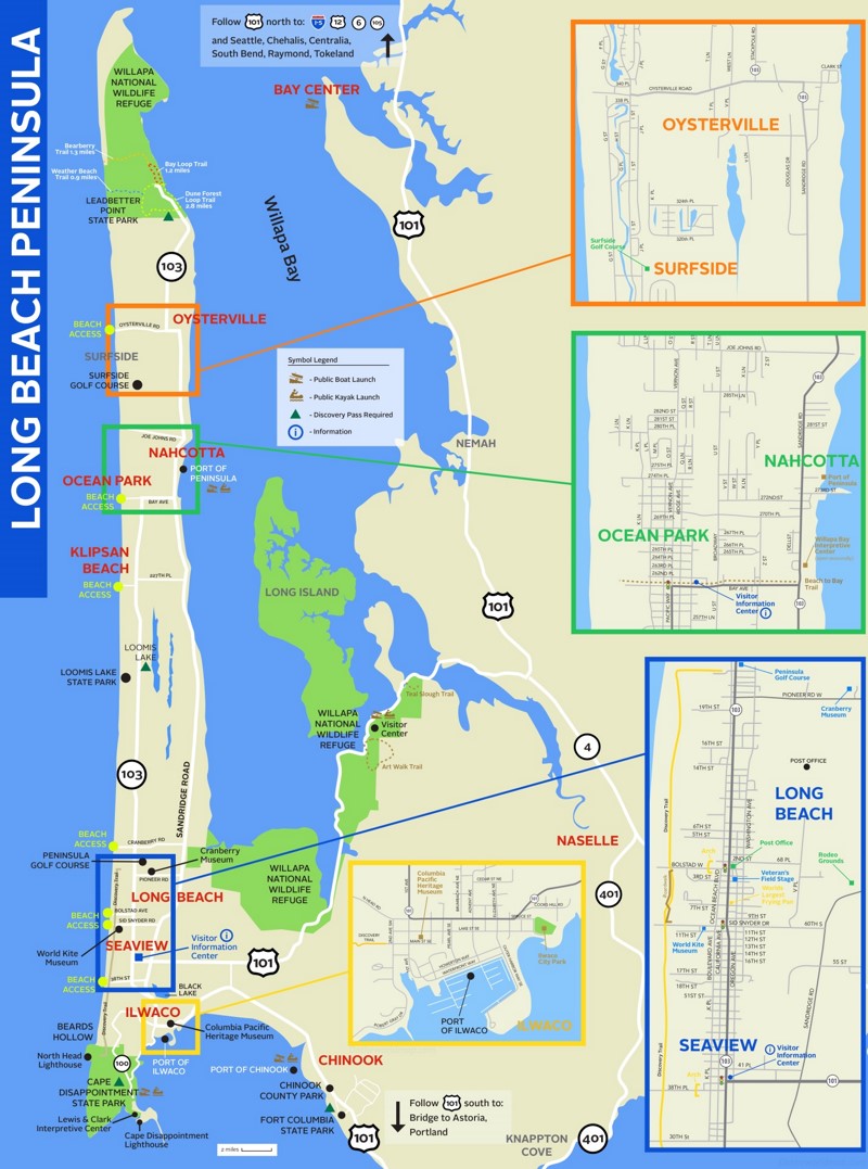 Long Beach Peninsula Tourist Map