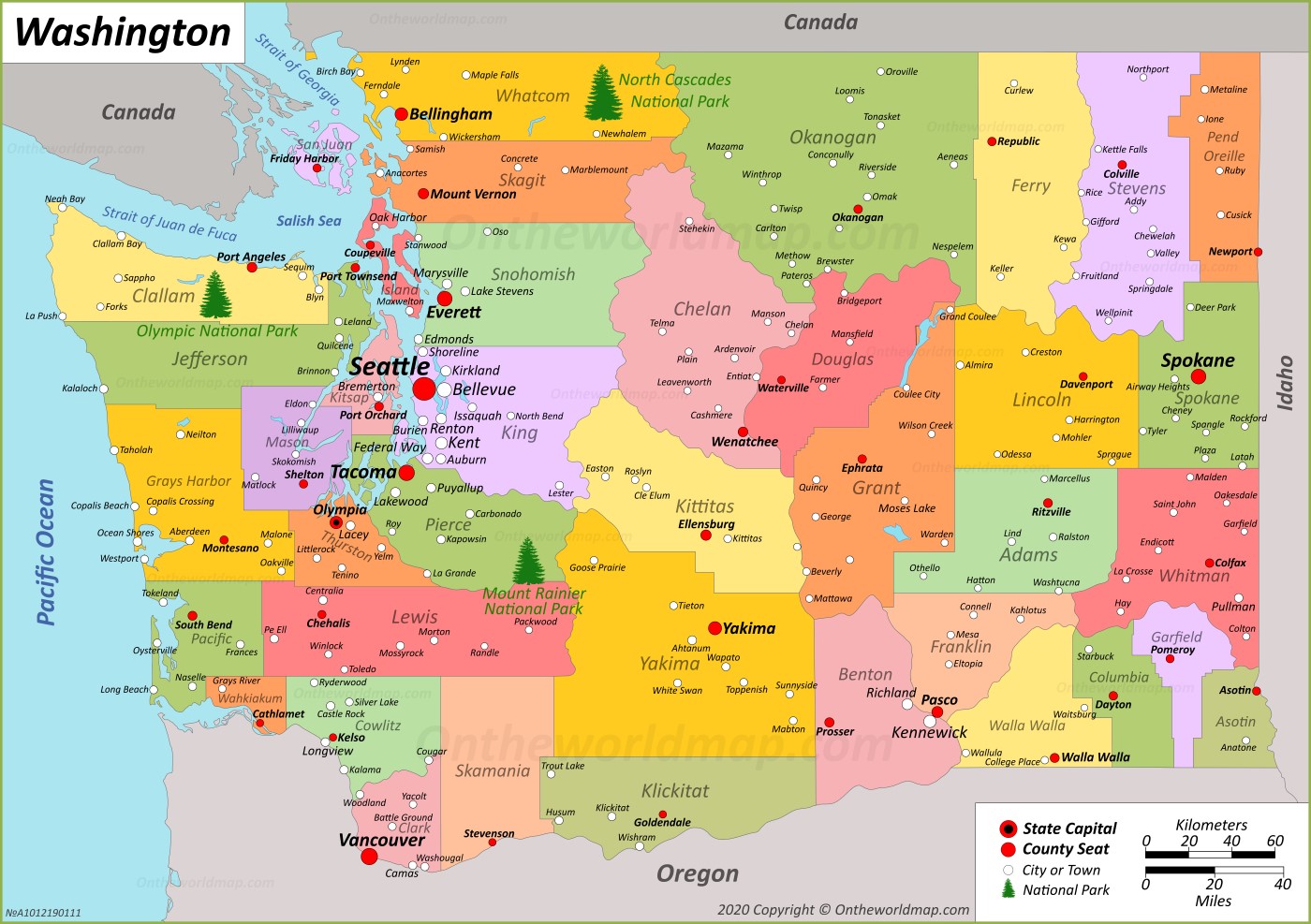 Washington State Map USA Maps Of Washington WA 