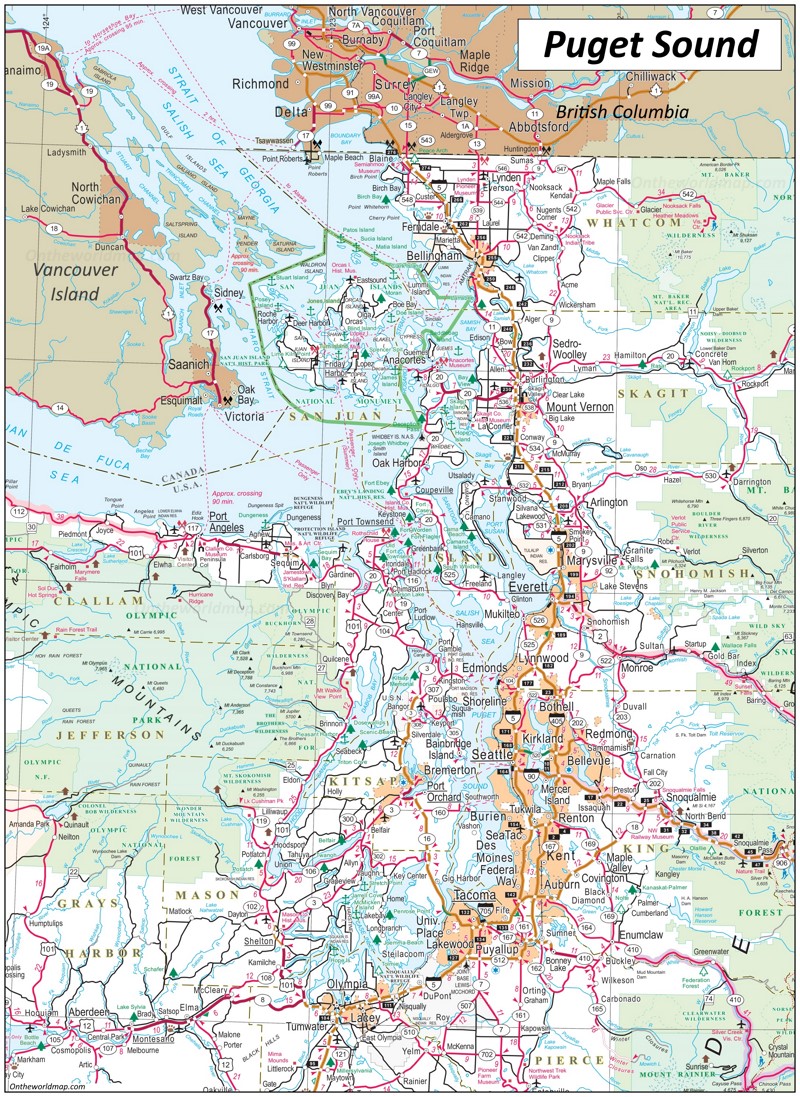 Puget Sound Area Road Map