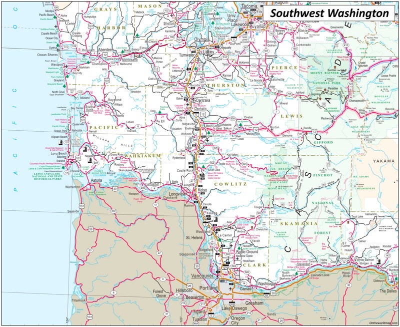 Map of Southwest Washington