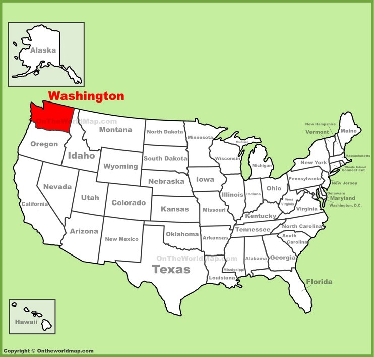 Washington (state) location on the U.S. Map