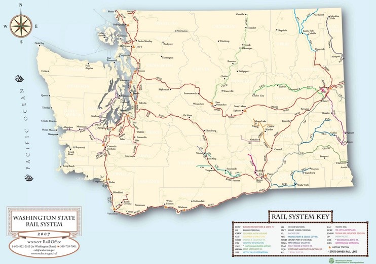 Washington railway map
