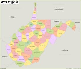 West Virginia County Map