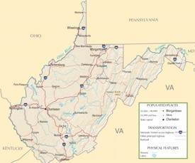 West Virginia highway map