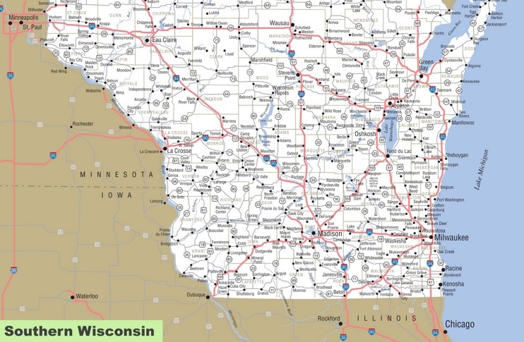 Map Of Southern Wisconsin Max 