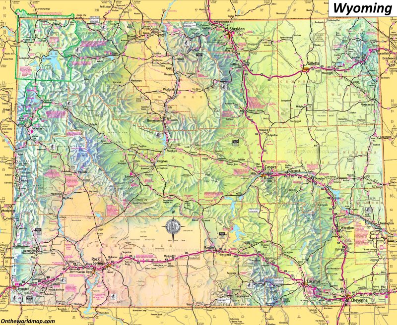 Detailed Map of Wyoming