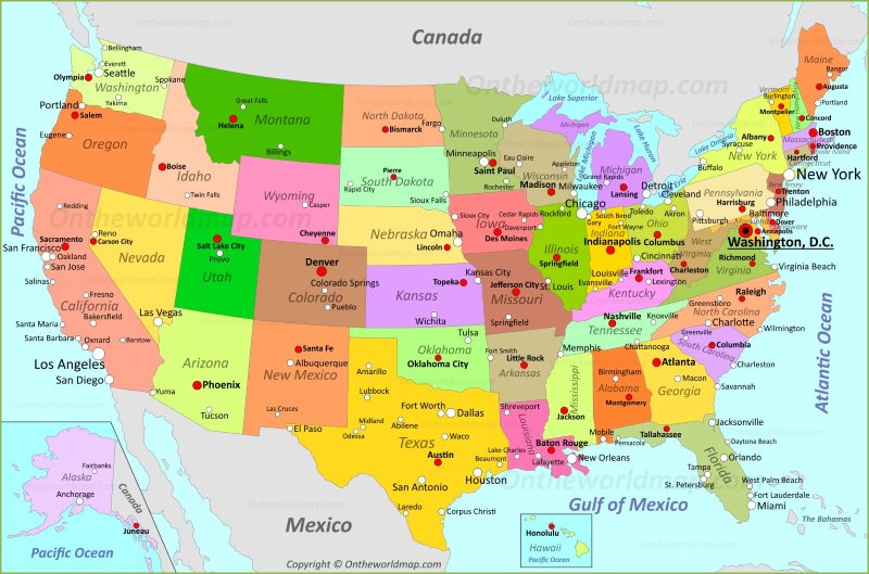 USA Map | Maps of United States of America With States, State Capitals