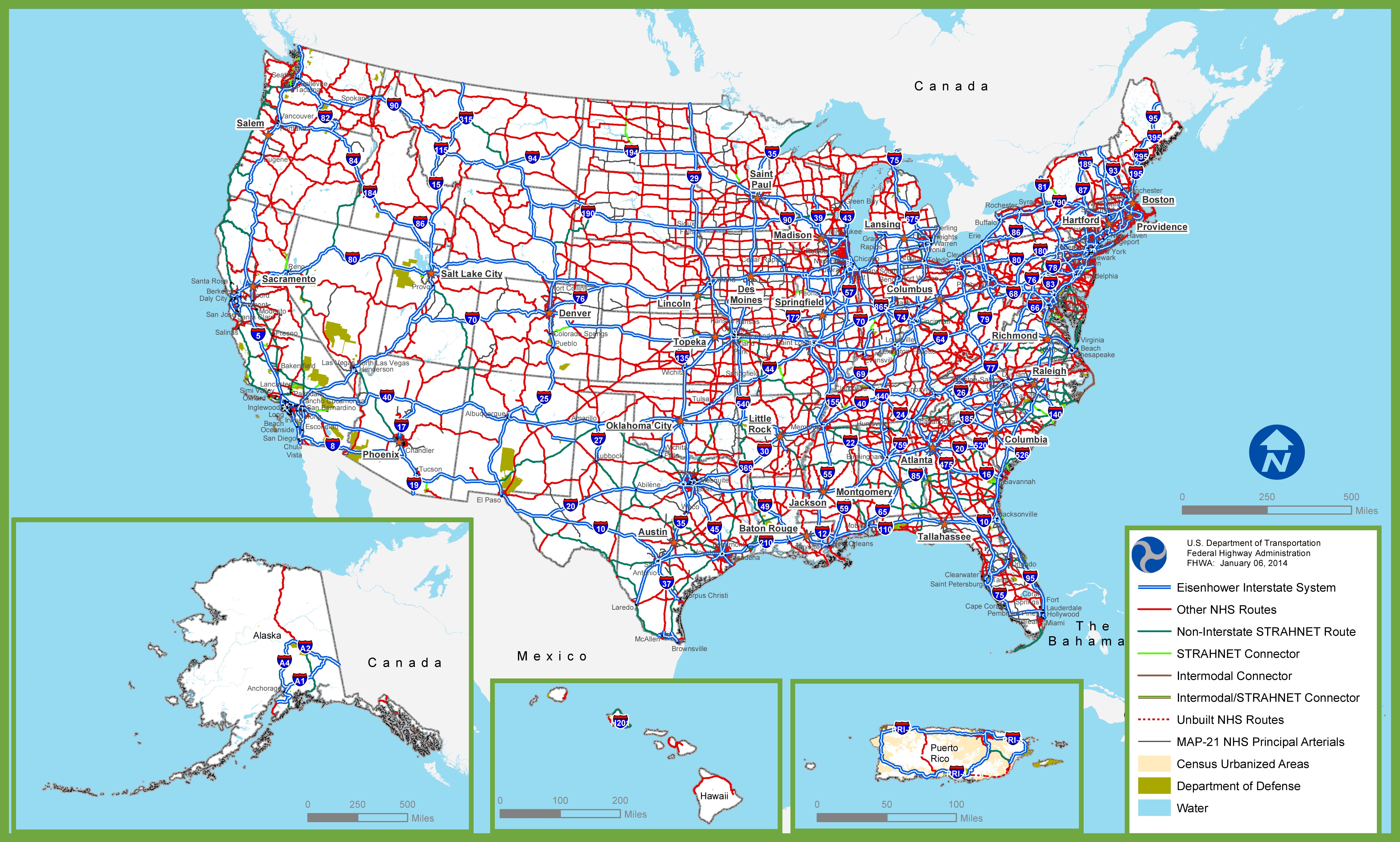 Map Of Us Freeway System - Map of world