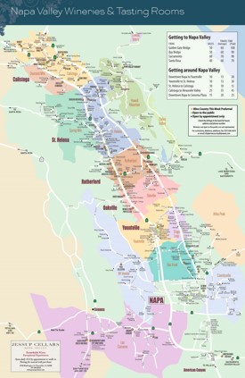 Large detailed map of Napa Valley