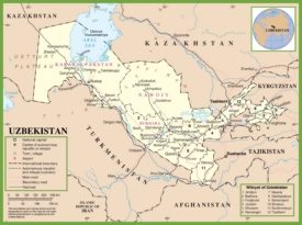 Uzbekistan political map