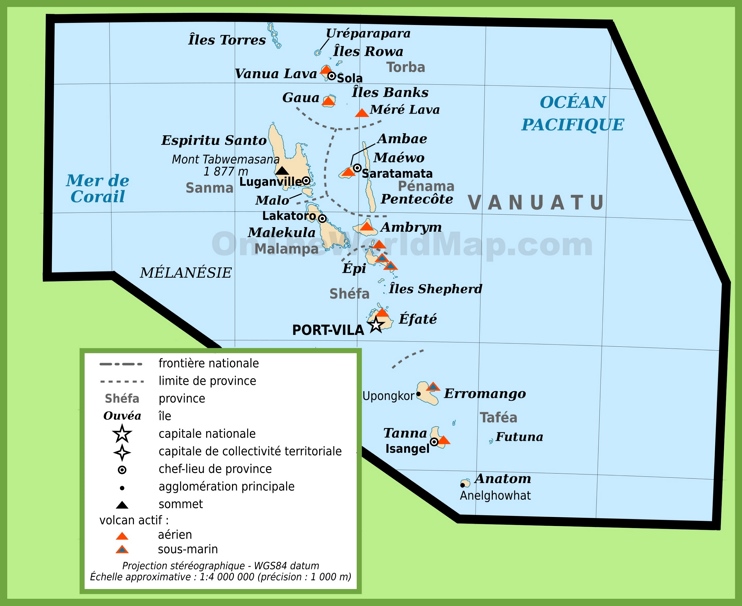 Large detailed map of Vanuatu