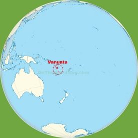 Vanuatu location on the Pacific Ocean map