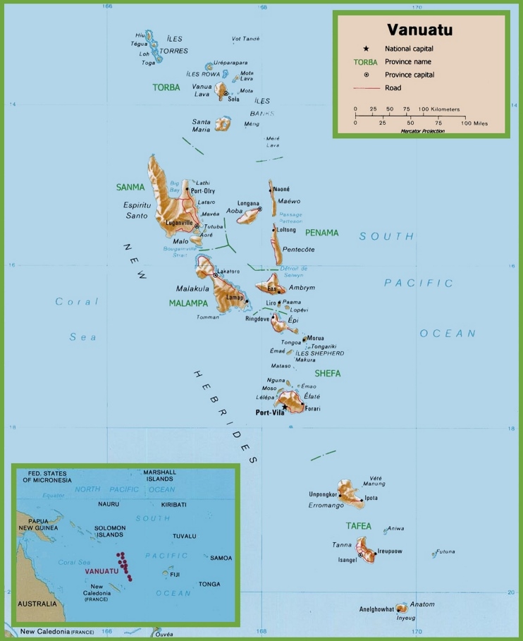 Vanuatu political map