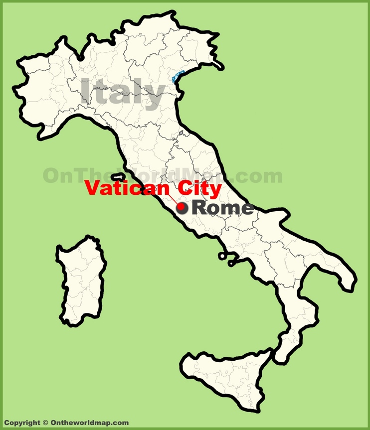 Vatican City location on the map of Italy