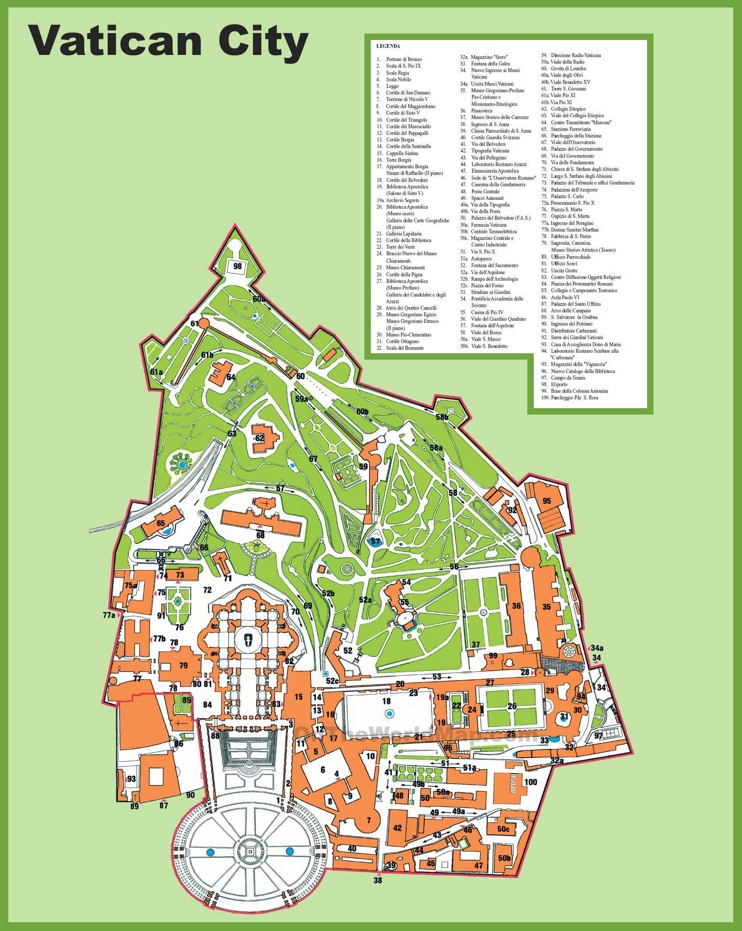 Vatican City tourist attractions map