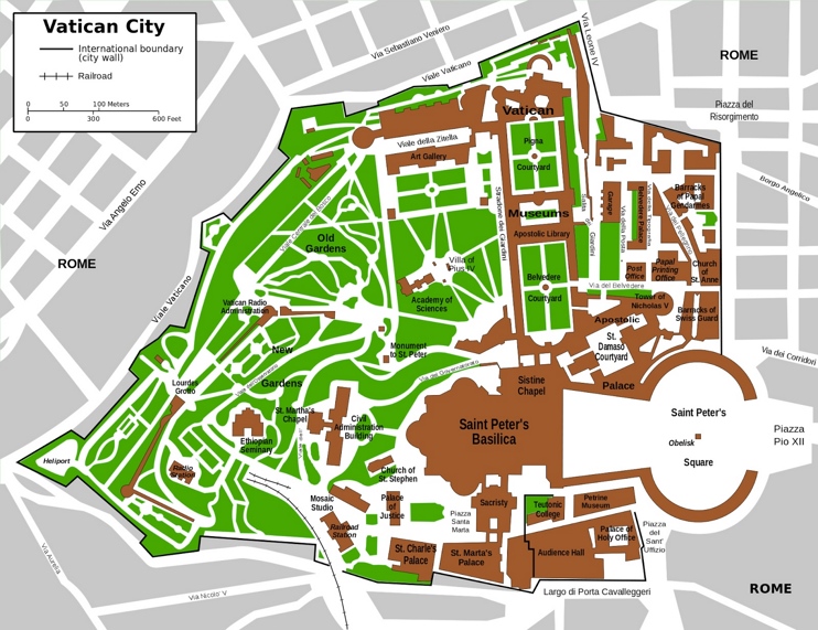 Vatican City tourist map