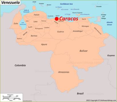 Caracas Location Map