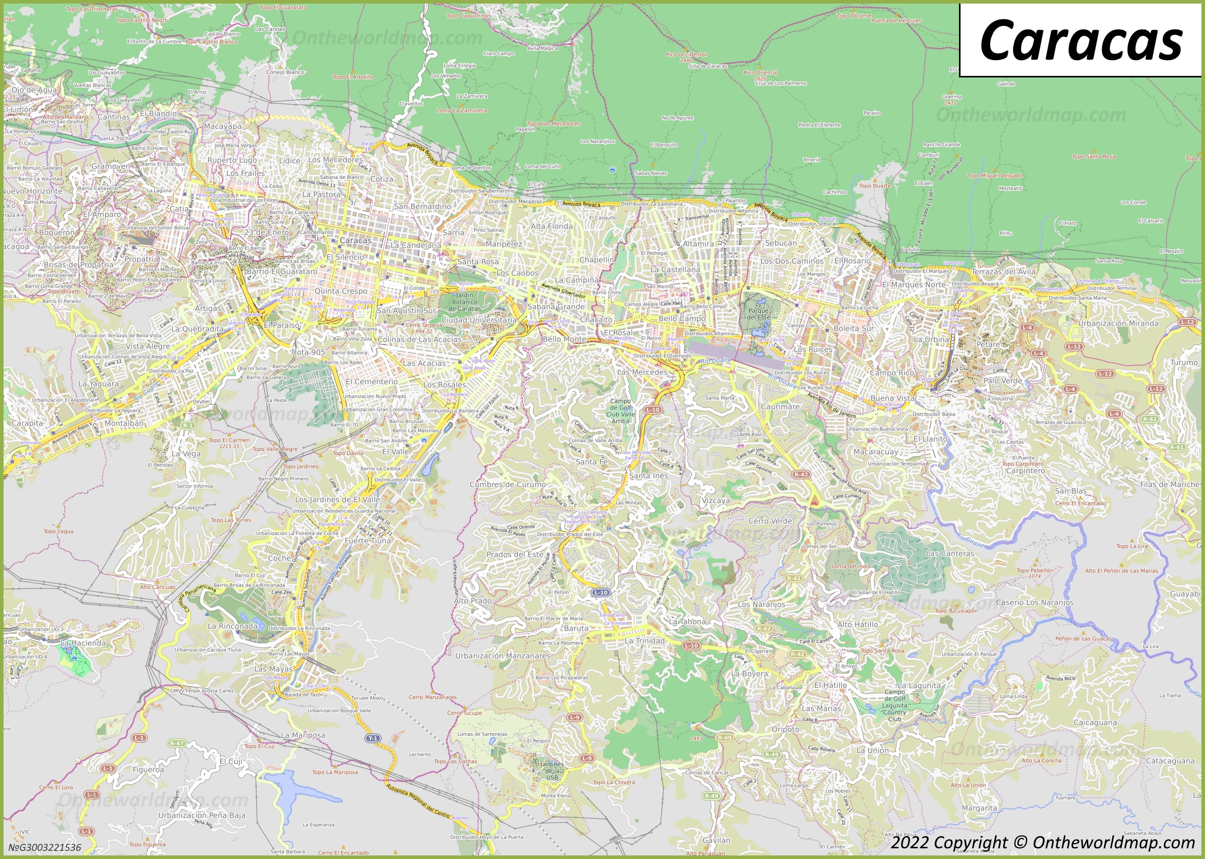 Mapa de Caracas