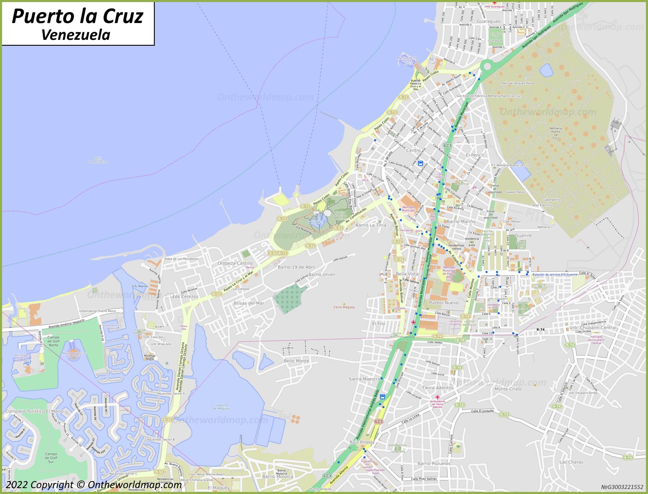 Map of Puerto la Cruz