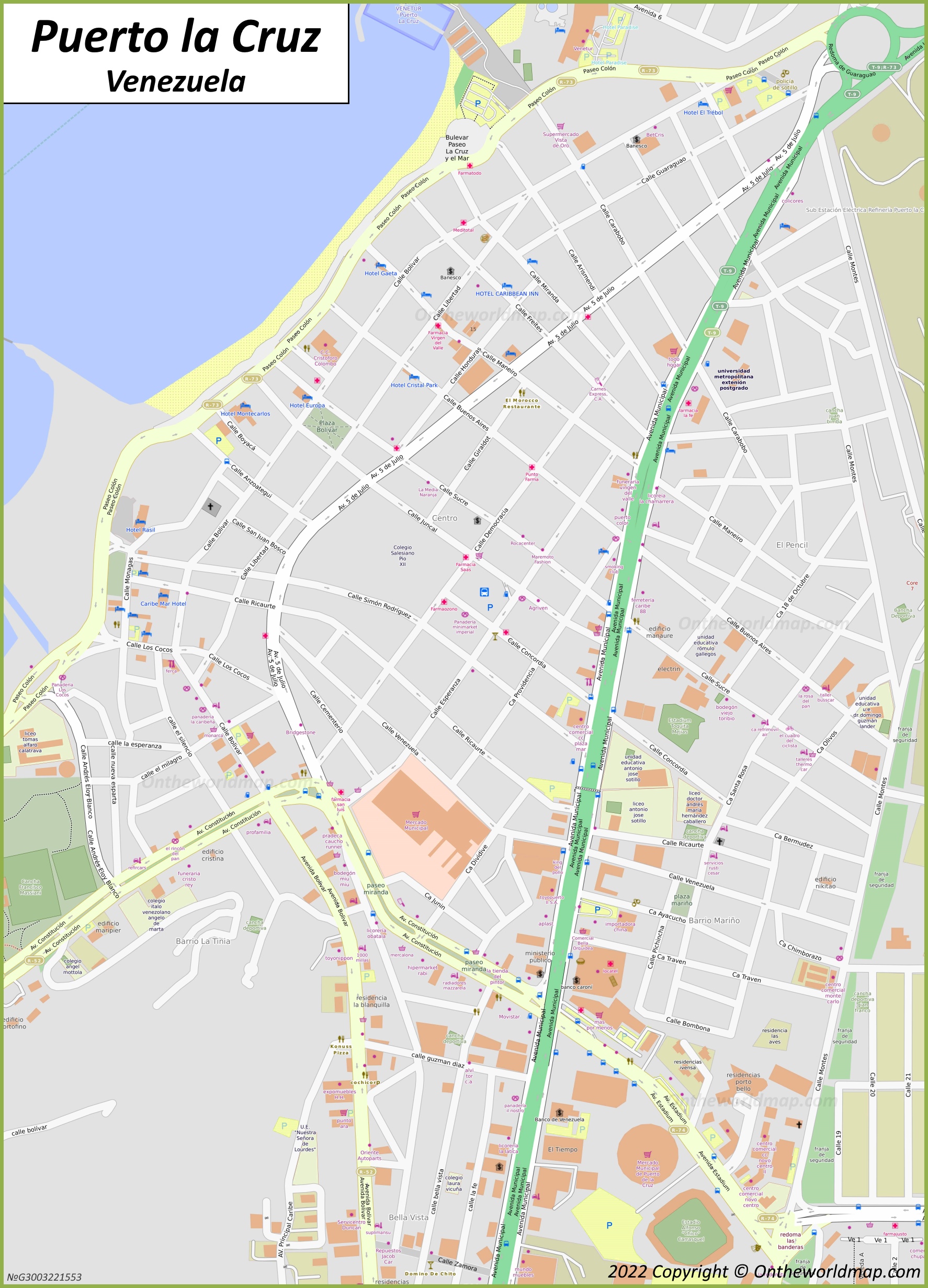 Puerto la Cruz City Centre Map