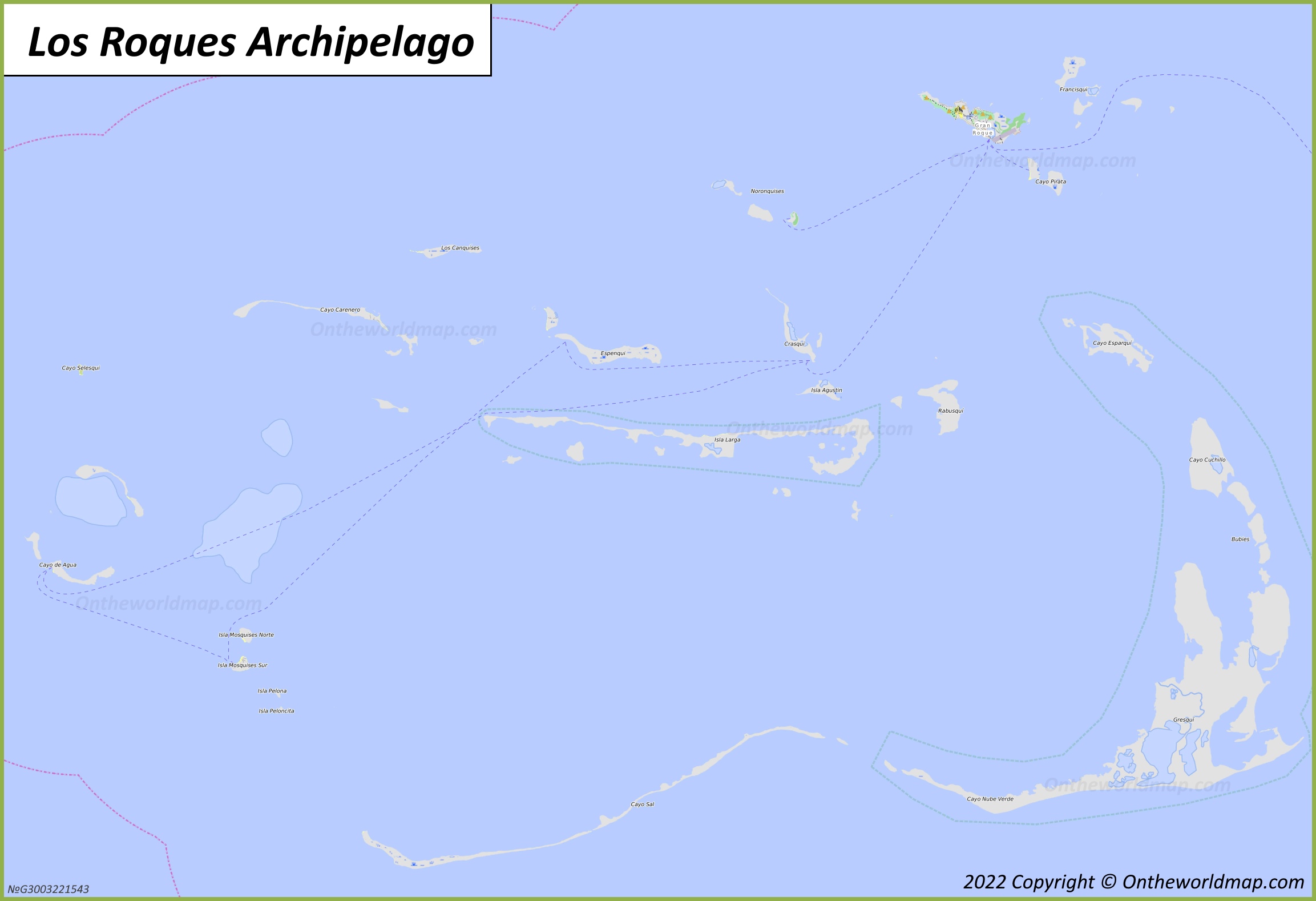 Map of Los Roques Archipelago