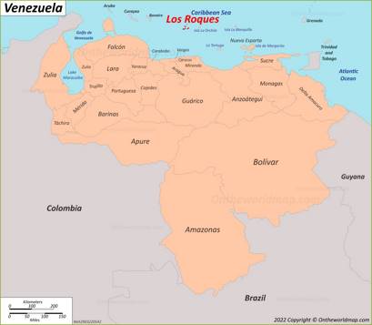 Los Roques Archipelago Location Map
