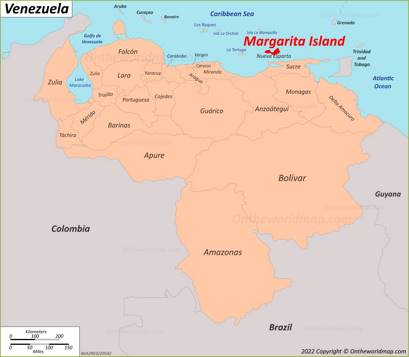 Margarita Island Location Map