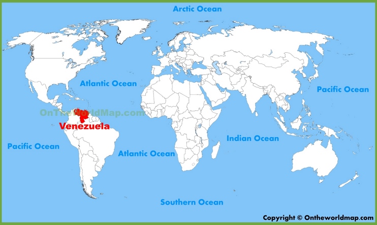 Venezuela location on the World Map